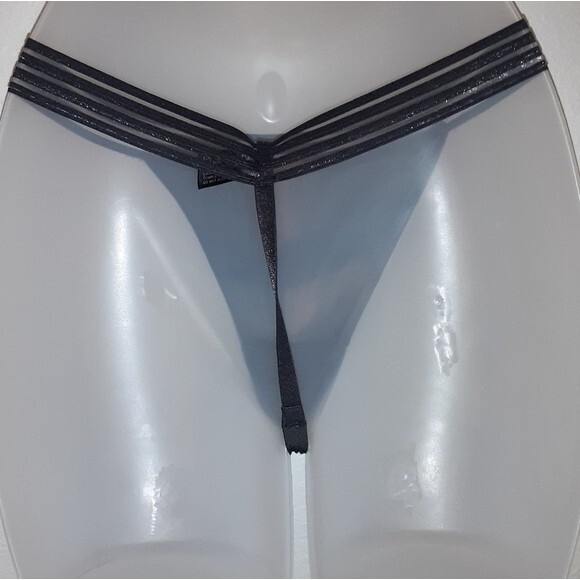 Youmita Medium Black Mesh Bralette and G String NWT - Picture 6 of 9